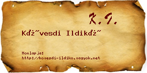 Kövesdi Ildikó névjegykártya